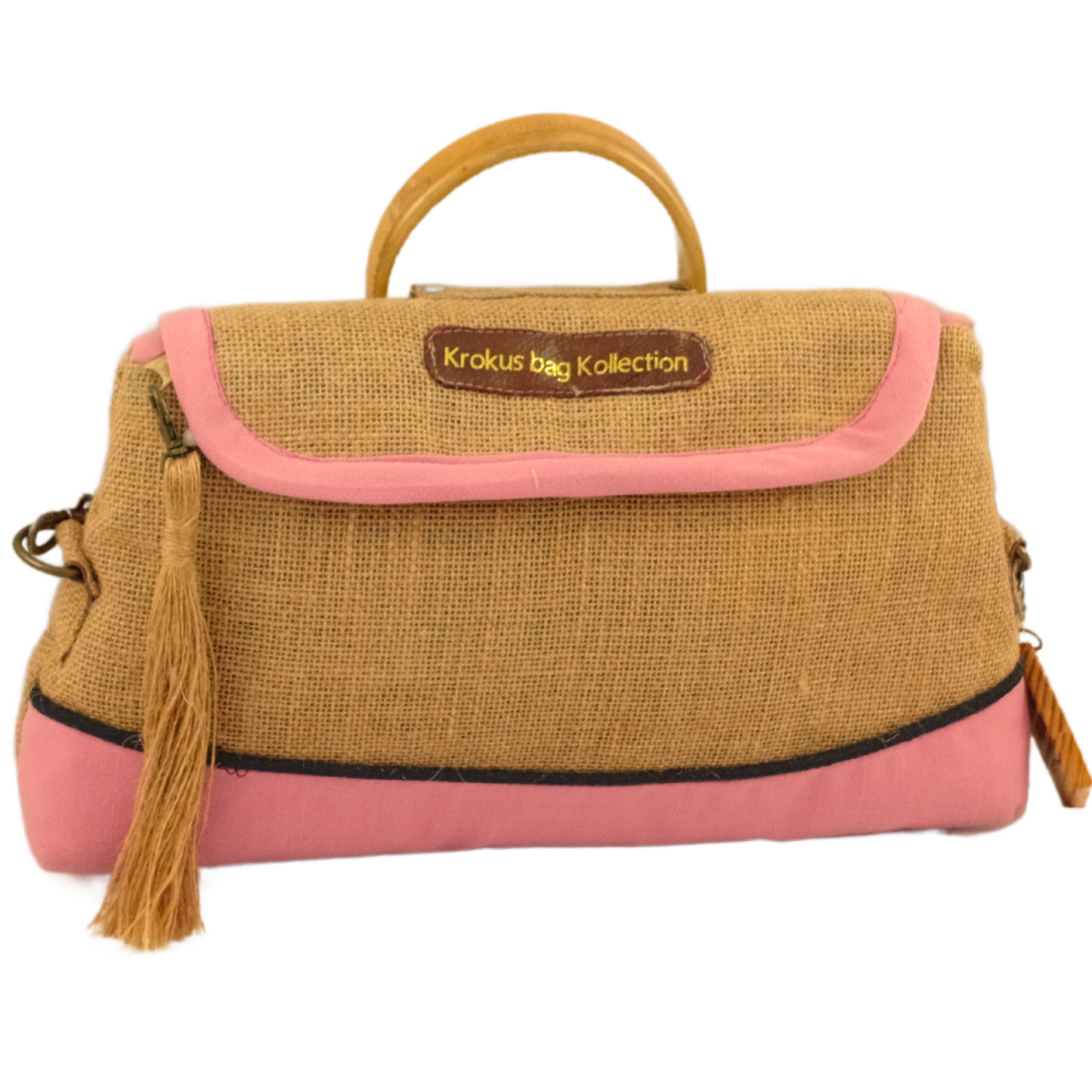 Crossbody Self-Care Bag, Baby Pink Linen Trim