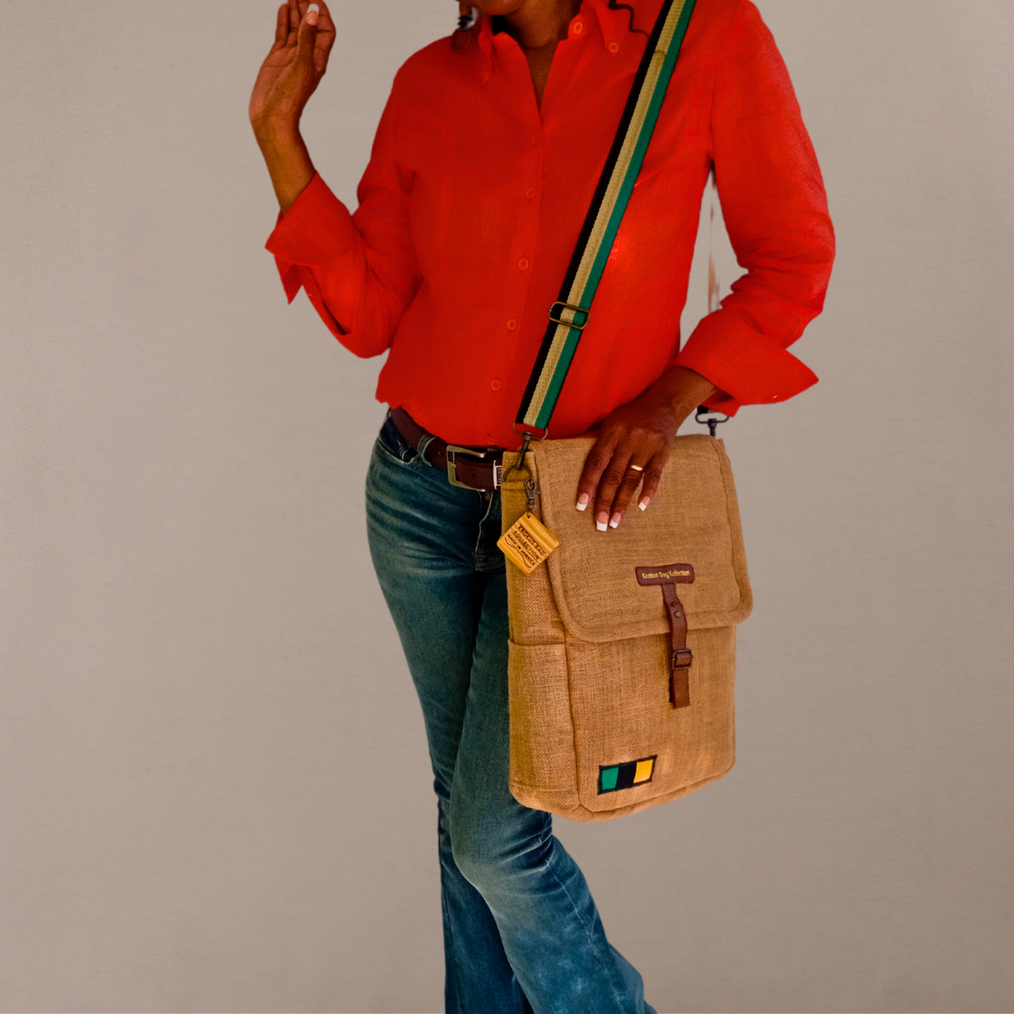 Black-Gold-Green Inspired Messenger Bag