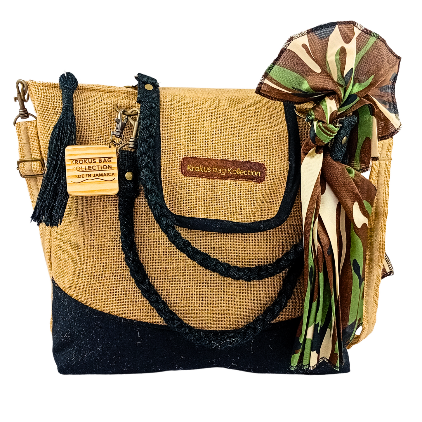 Tote with Black Linen Accent