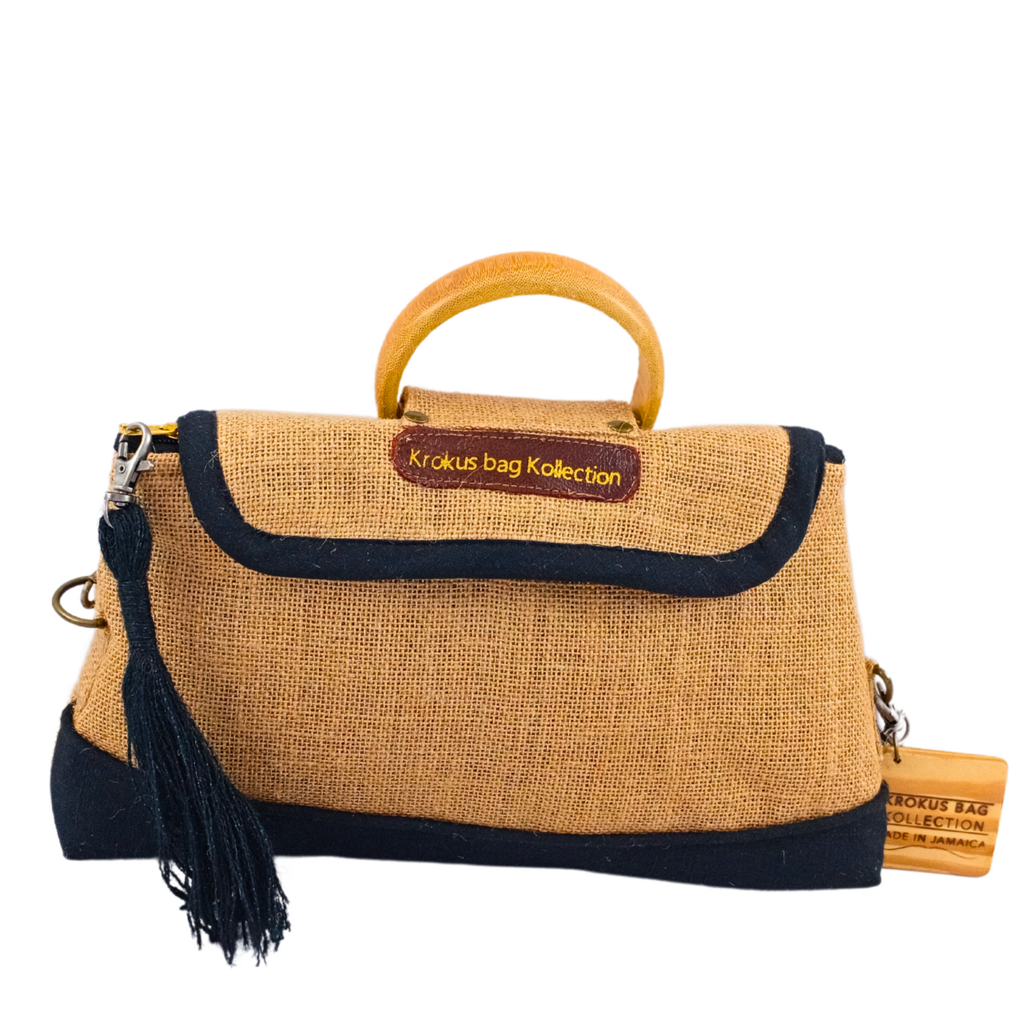 Crossbody Self-Care Bag, Black Linen Trim