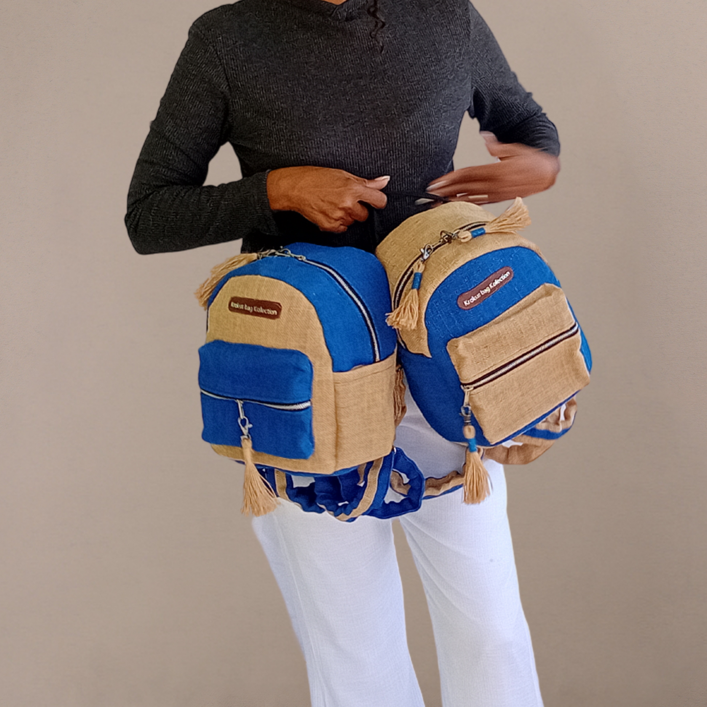 Two-Tone Mini-Backpack, Royal Blue