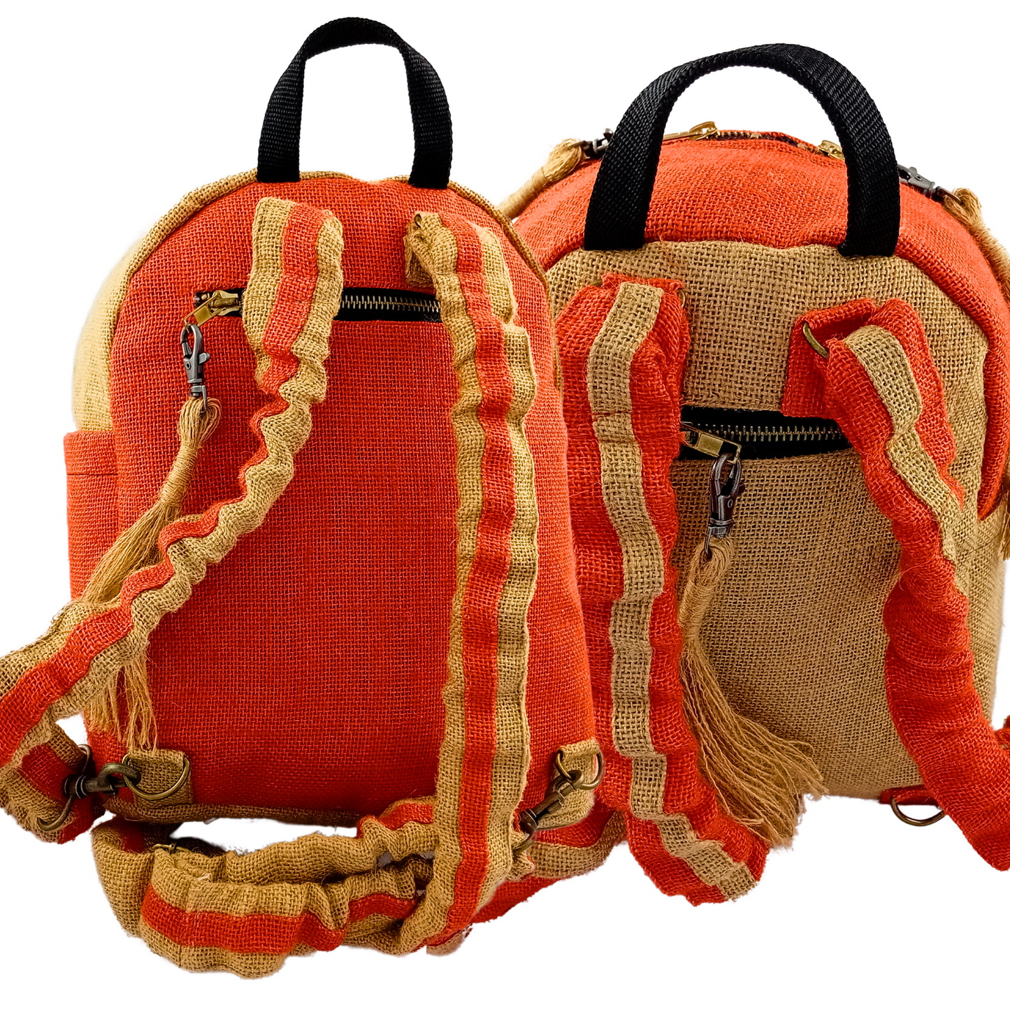 Two-Tone Mini-Backpack, Burnt Orange