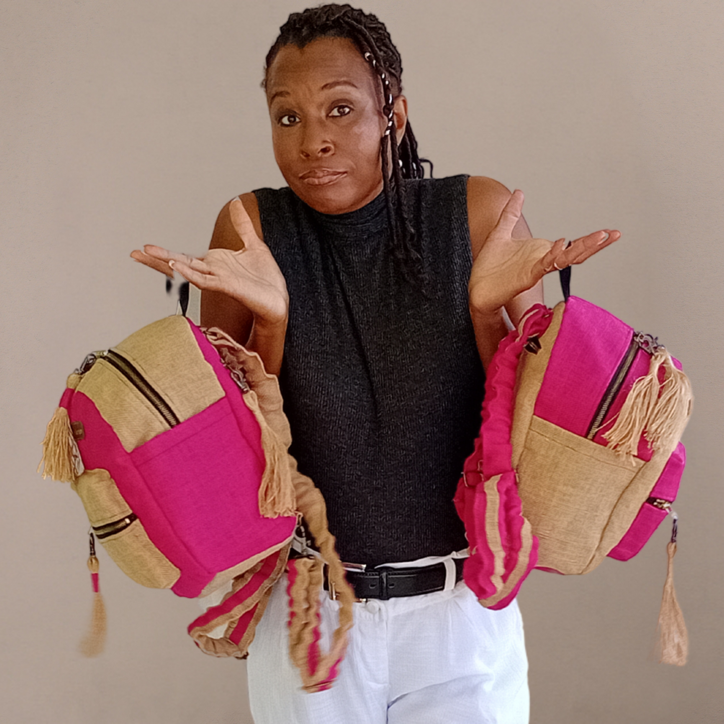 Two-Tone, Mini-Backpack, Rose Pink