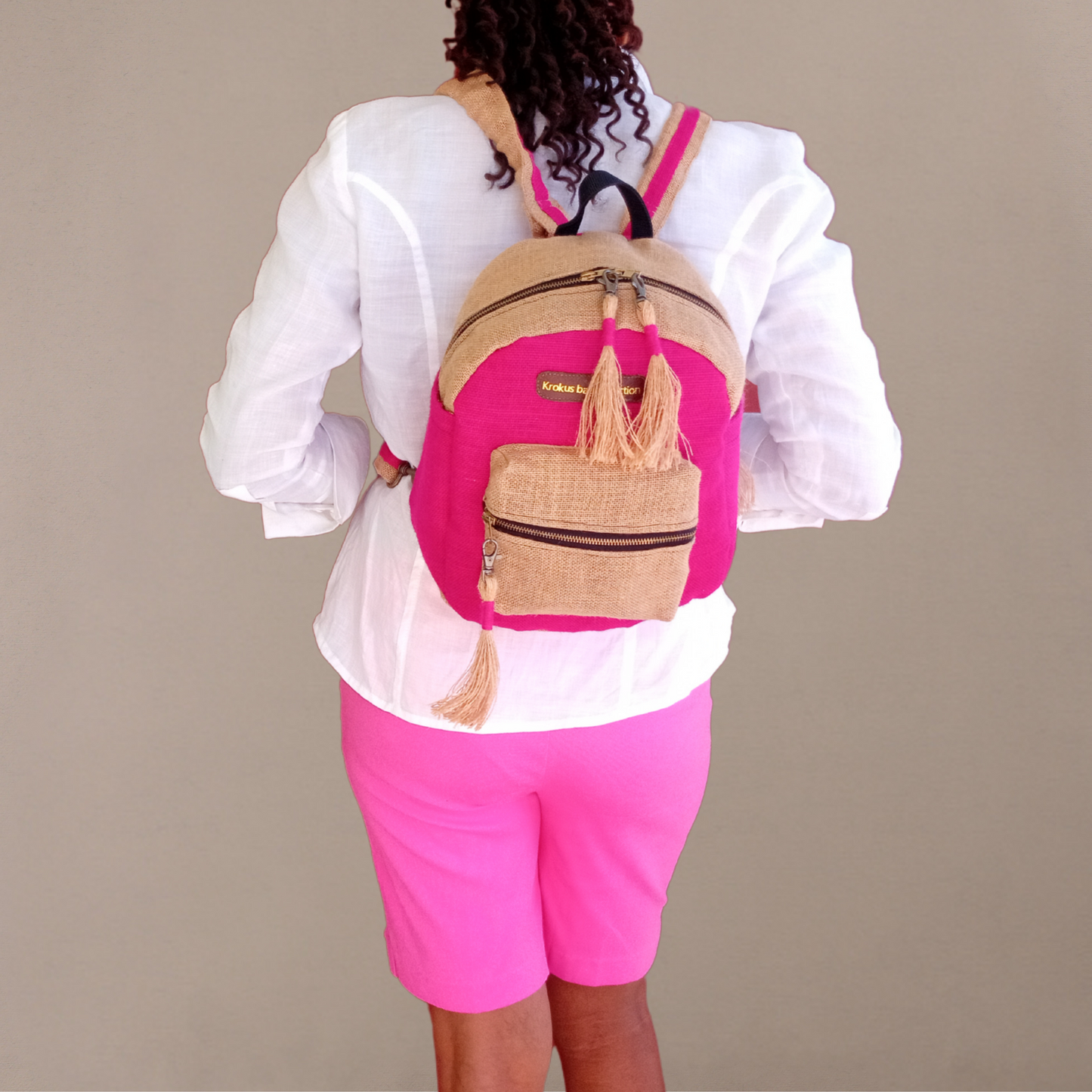 Two-Tone, Mini-Backpack, Rose Pink