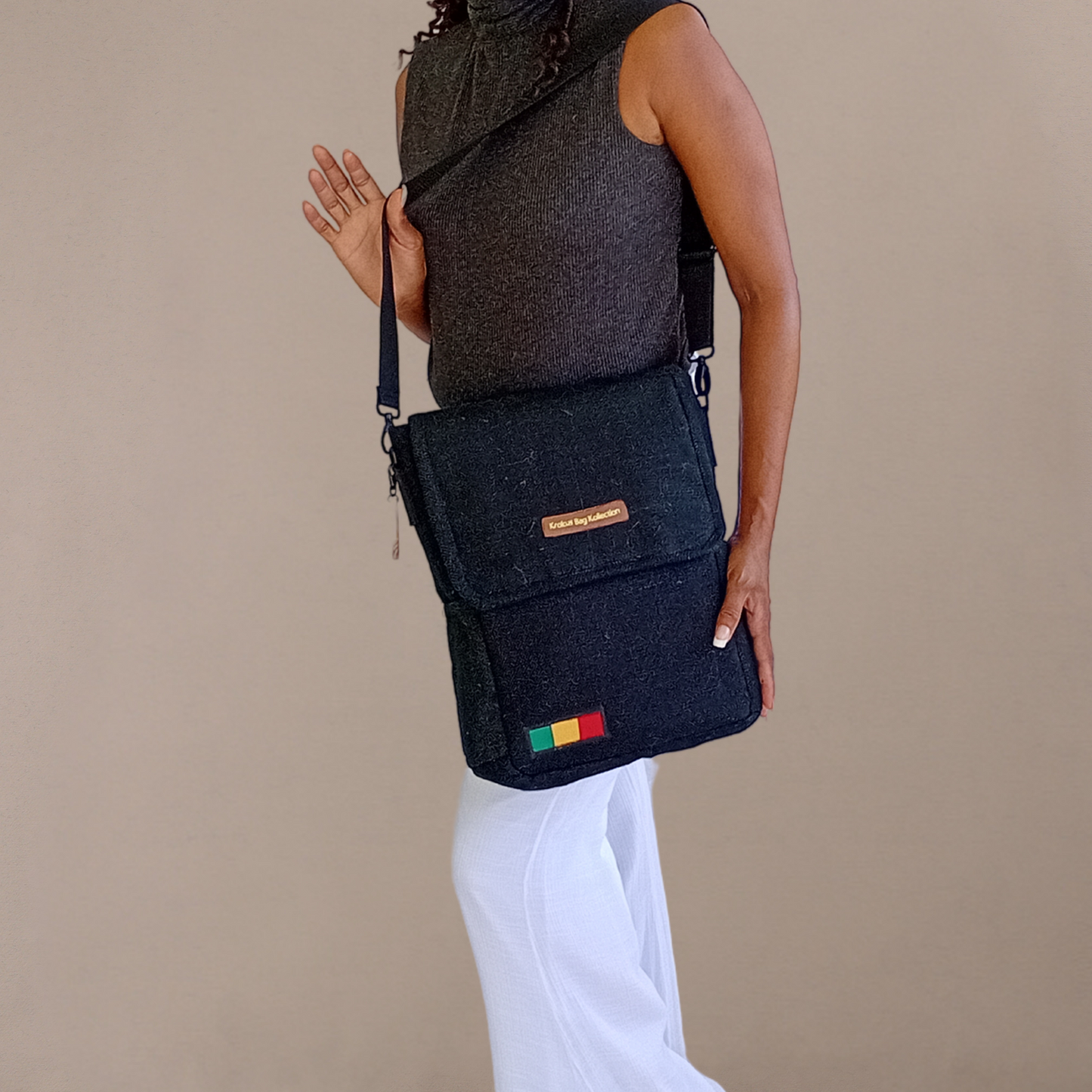 Black-Gold-Green Inspired Messenger Bag