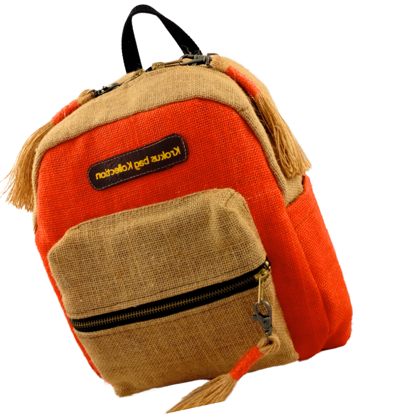 Two-Tone Mini-Backpack, Burnt Orange