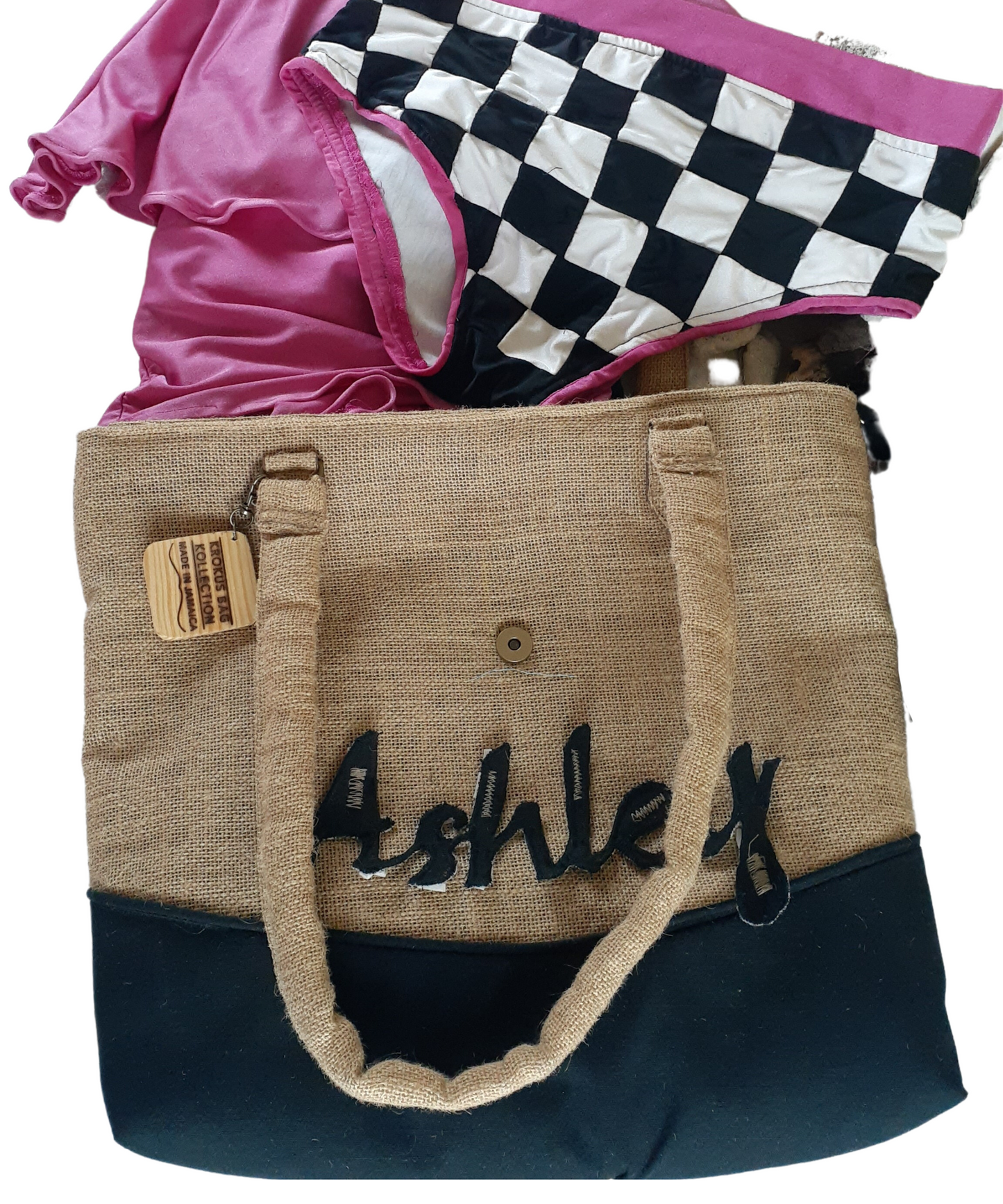 Personalized Handmade Jute/Burlap/Linen Tote and Crossbody Self-Care Bag Set with Scarf